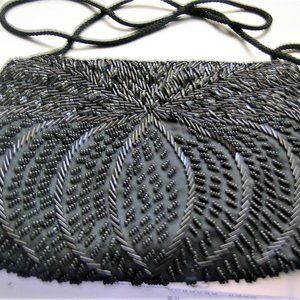 Black Beaded Evening Bag